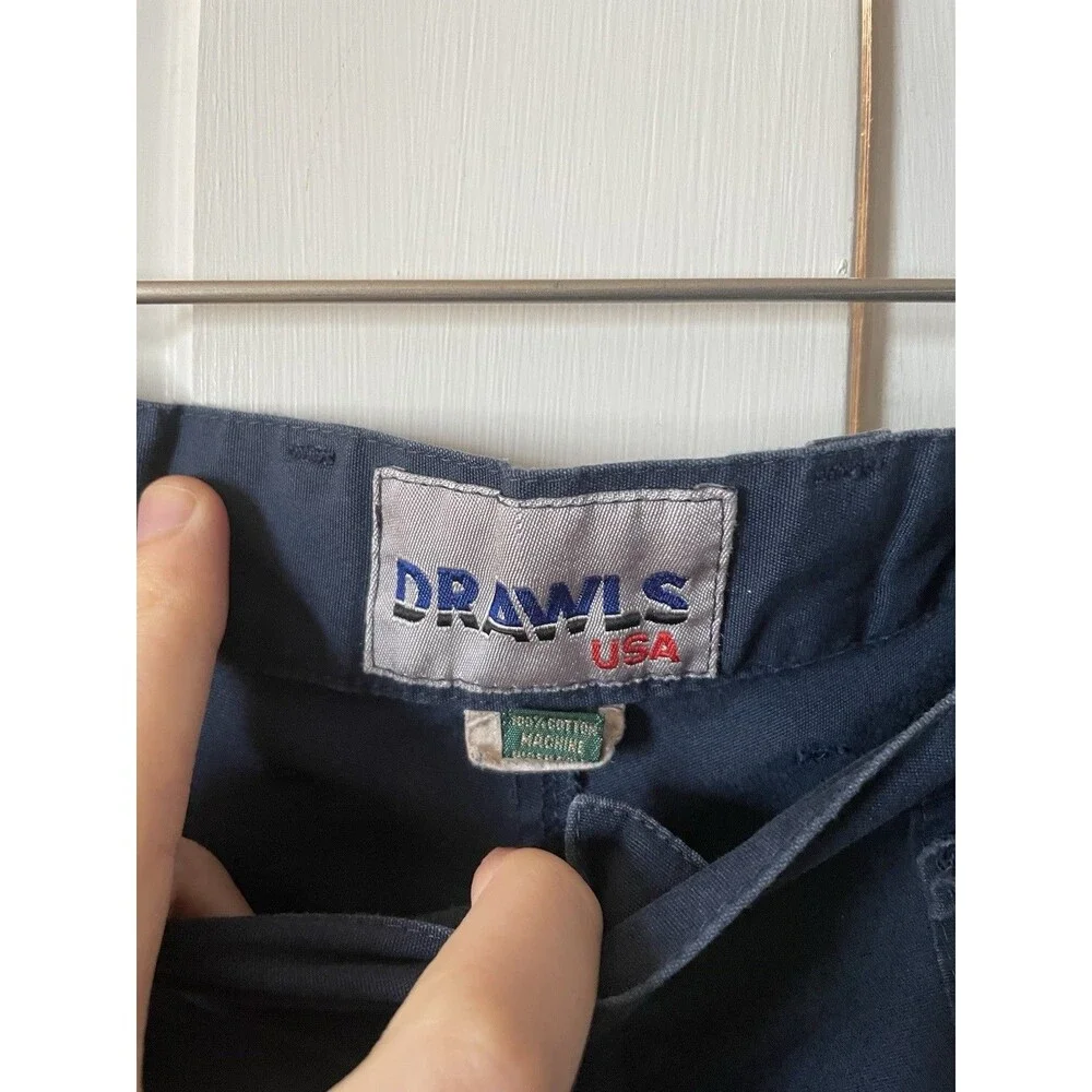 VTG 90s Drawls USA Skate Cargo Shorts Navy Blue Mens 36 Baggy Old Skate Blind